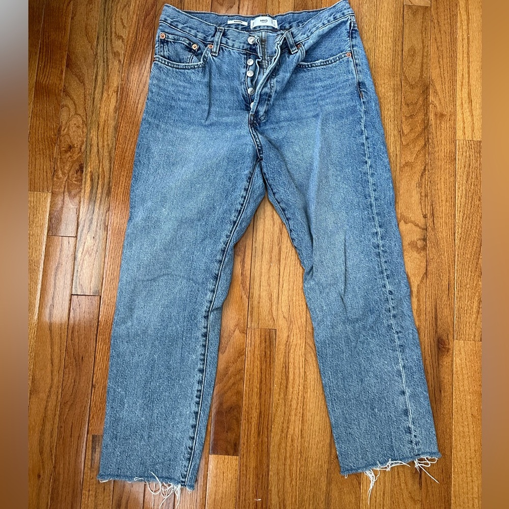 Mango Highwaist Straight Cropped Jeans